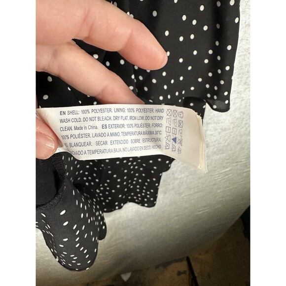 Forever 21 Black Polka Dot Tiered Mini Dress Size Small - Picture 6 of 6